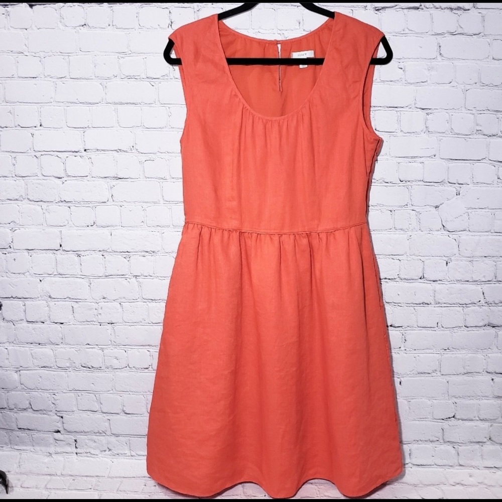 J. Crew Orange Sheath Knee Length Dress